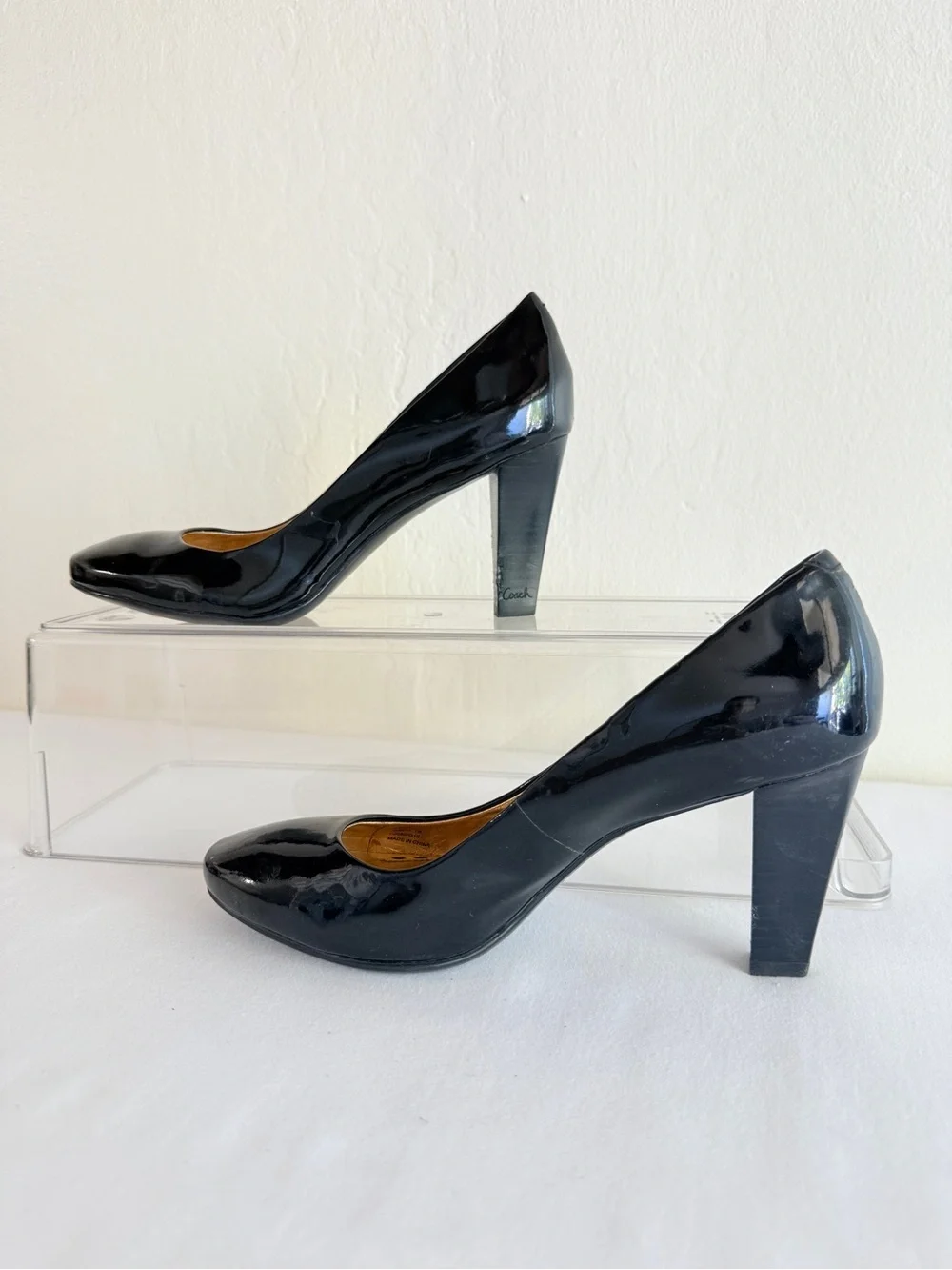 Coach Sheri A3945 Black Patent Leather Pumps Heels Women’s 7B
